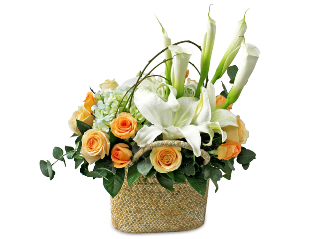 Florist Flower Arrangement - Calla-lilies Florist Vase Decor A1 - L0194706 Photo