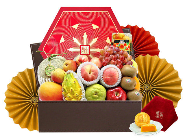 Mid-Autumn Gift Hamper - Mid Autumn Peninsula Moon Cake With Permium Fruit Hamper SMA1033 - S76601329 Photo