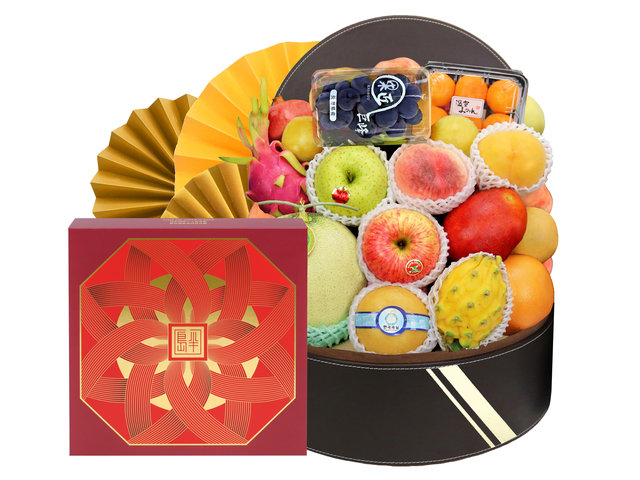 Mid-Autumn Gift Hamper - Mid Autumn Peninsula Moon Cake With Premium Fruit Hamper FH156 - M30807A2 Photo