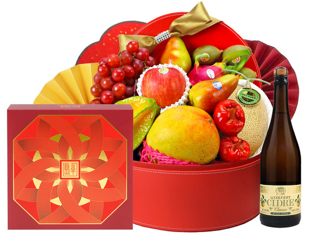 Mid-Autumn Gift Hamper - Mid Autumn Peninsula Moon Cake With Premium Wine Gift Hamper FH147 - 0S0827A2 Photo