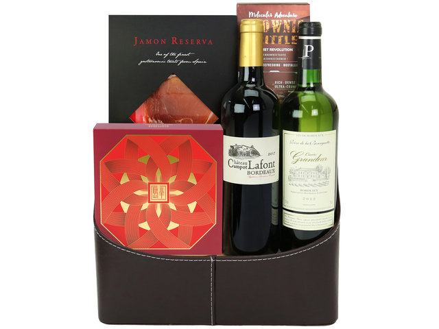中秋果篮Hamper - 中秋半岛月饼优质美酒礼篮 FH125 - M30727A9 Photo