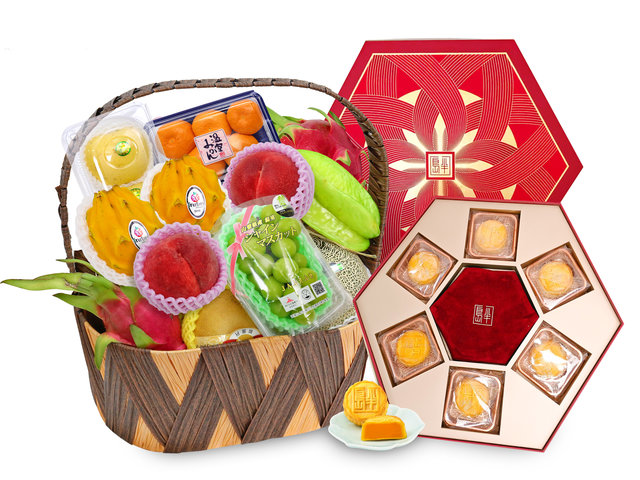 中秋果篮Hamper - 中秋半岛月饼豪华水果篮 FH212 - M30722A1 Photo