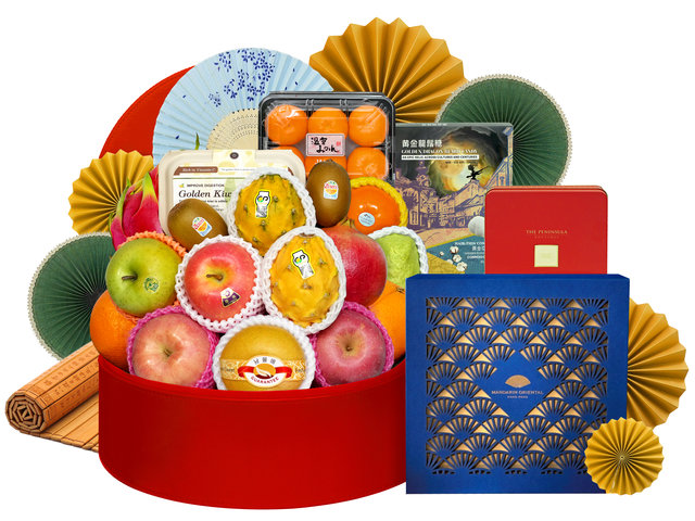 中秋果籃Hamper - 文華東方酒店迷你奶黃月餅鮮果美食禮籃 FH292 - M30716A2 Photo