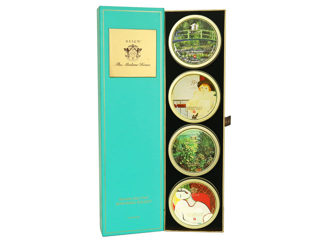 花店附加禮物 - 米芝蓮一星-Reign 奶黃松露流沙鮑魚月餅四粒裝  - MRA0715A1 Photo